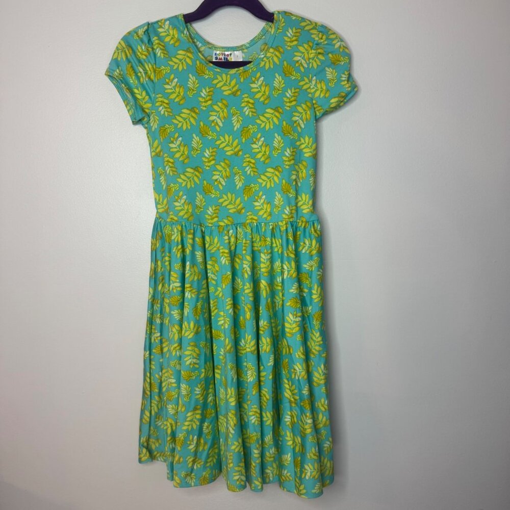 Dotdotsmile Dress Size 7 Green and Yellow Leaves New with Tags